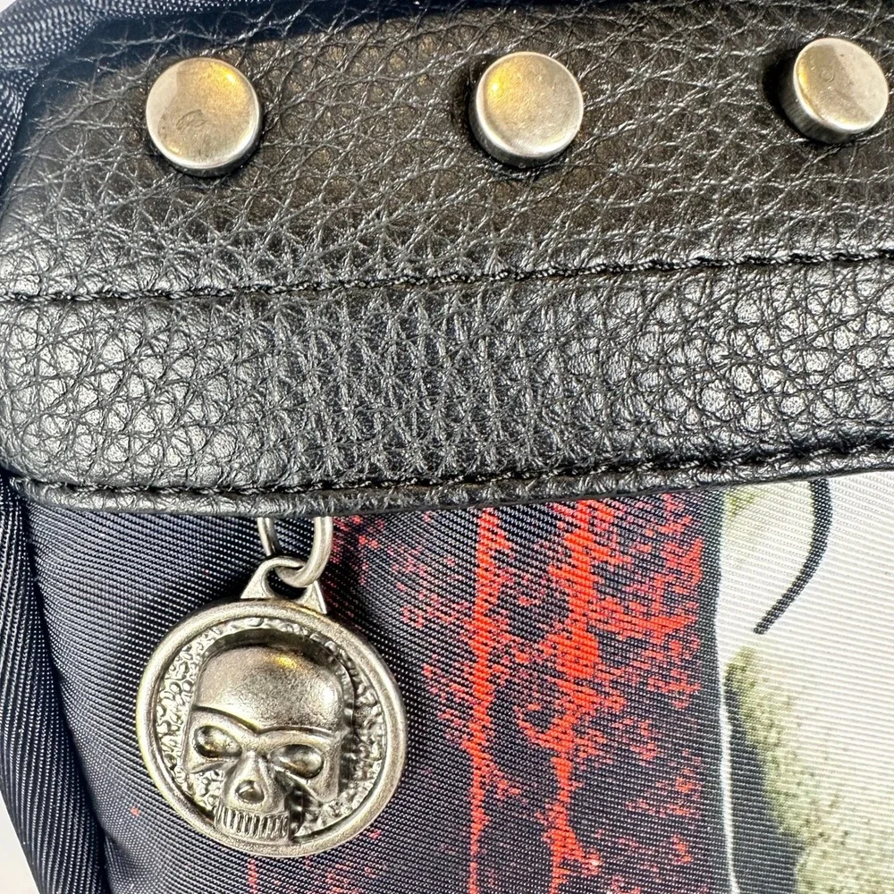 Ed‎ Hardy Backpack Mens OS Black Mi Vida Loca Skull Studded Tattoo Graphic Bag